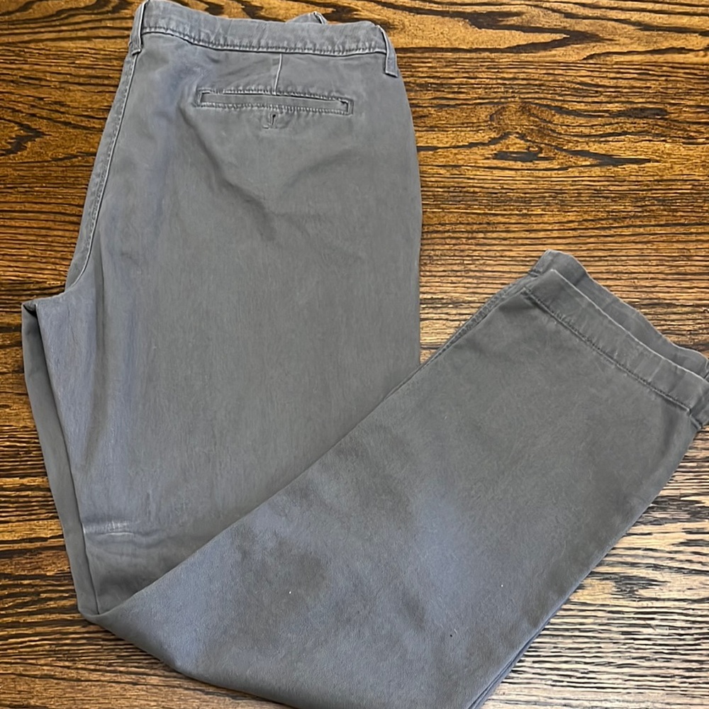 Grey Chino plain front pants